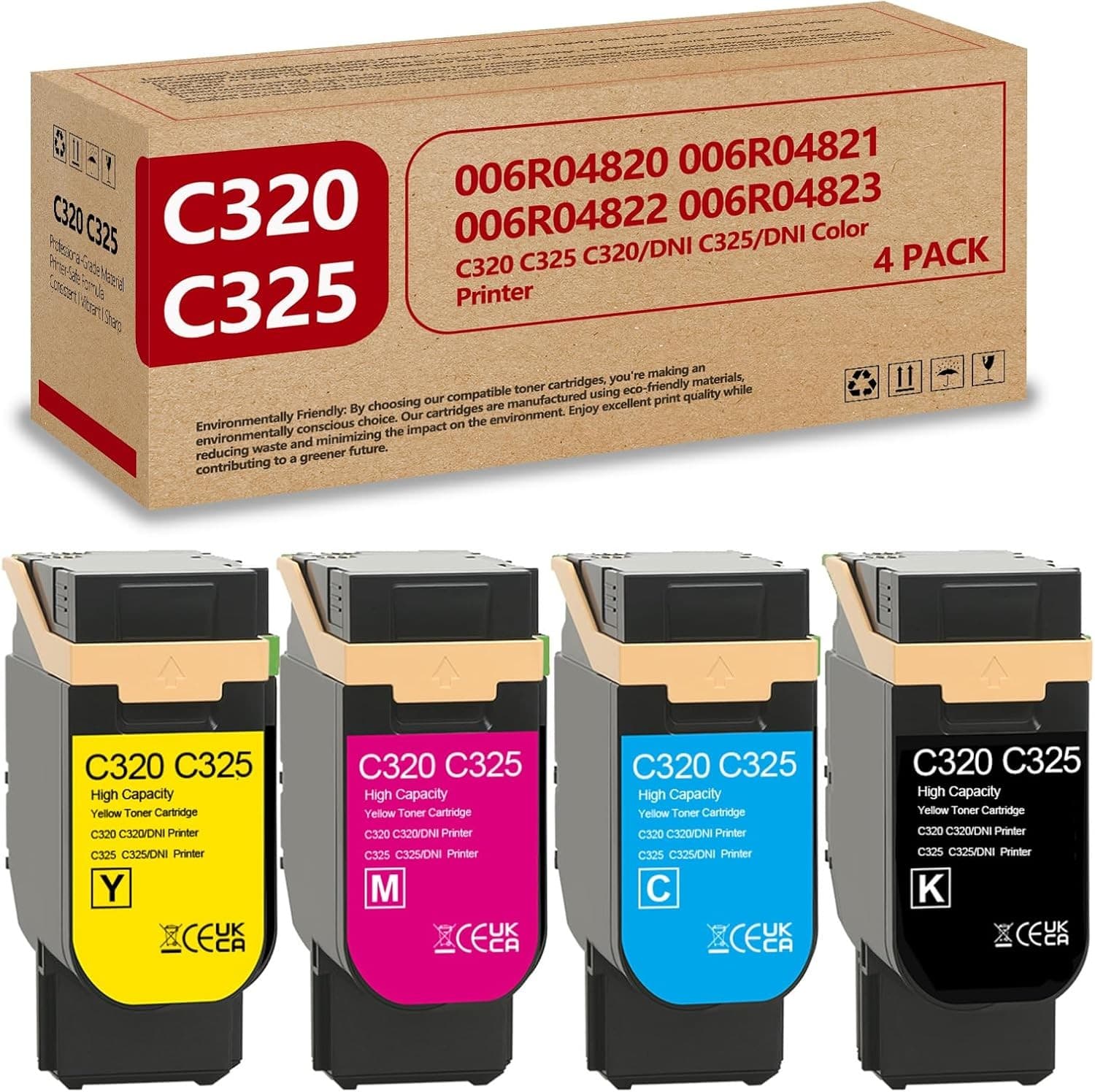 C320 C325 Toner Cartridges High Capacity Compatible for Xerox 006R04820 006R0482