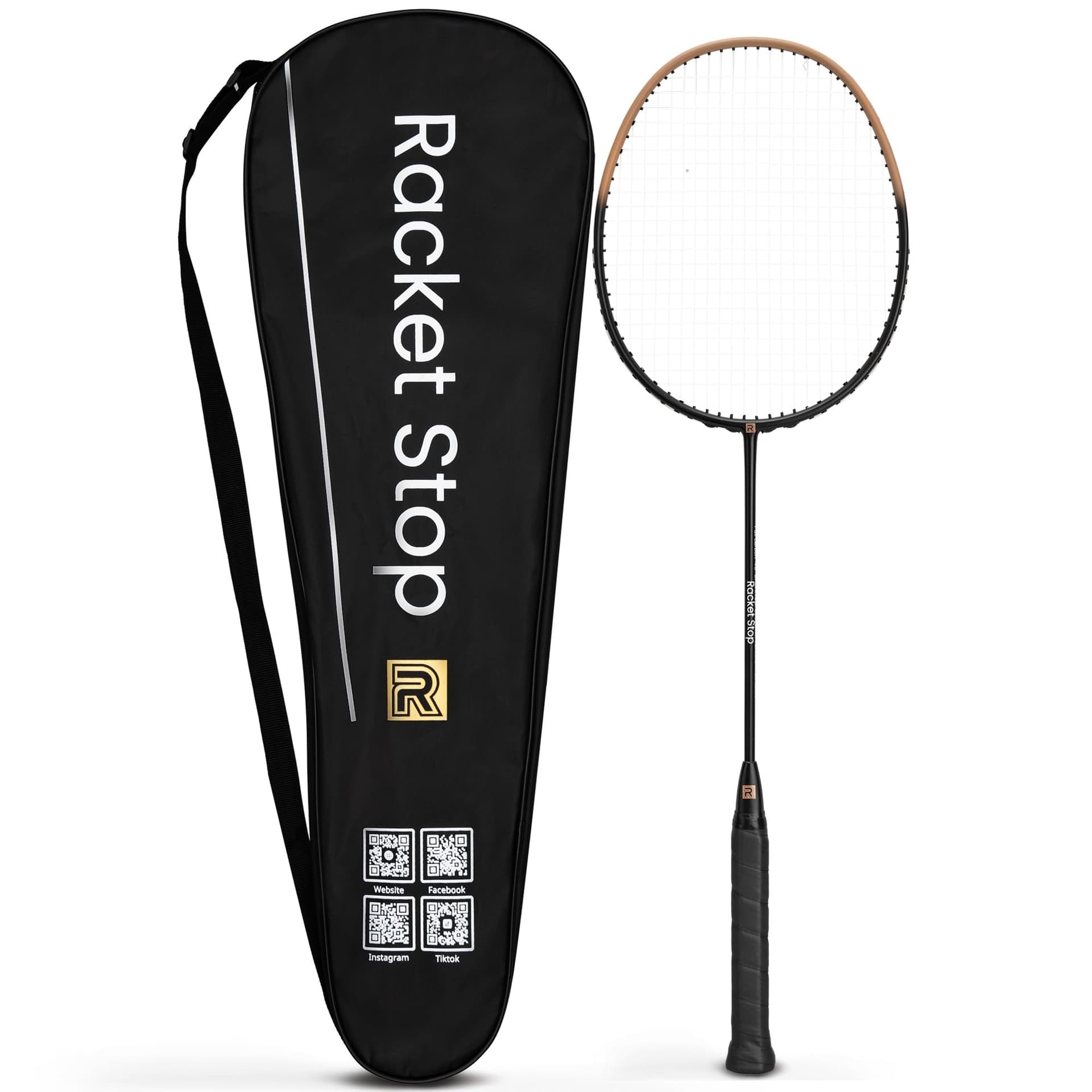 Racket Stop Carbon X PRO 4U Lightweight Badminton Racket with Cover