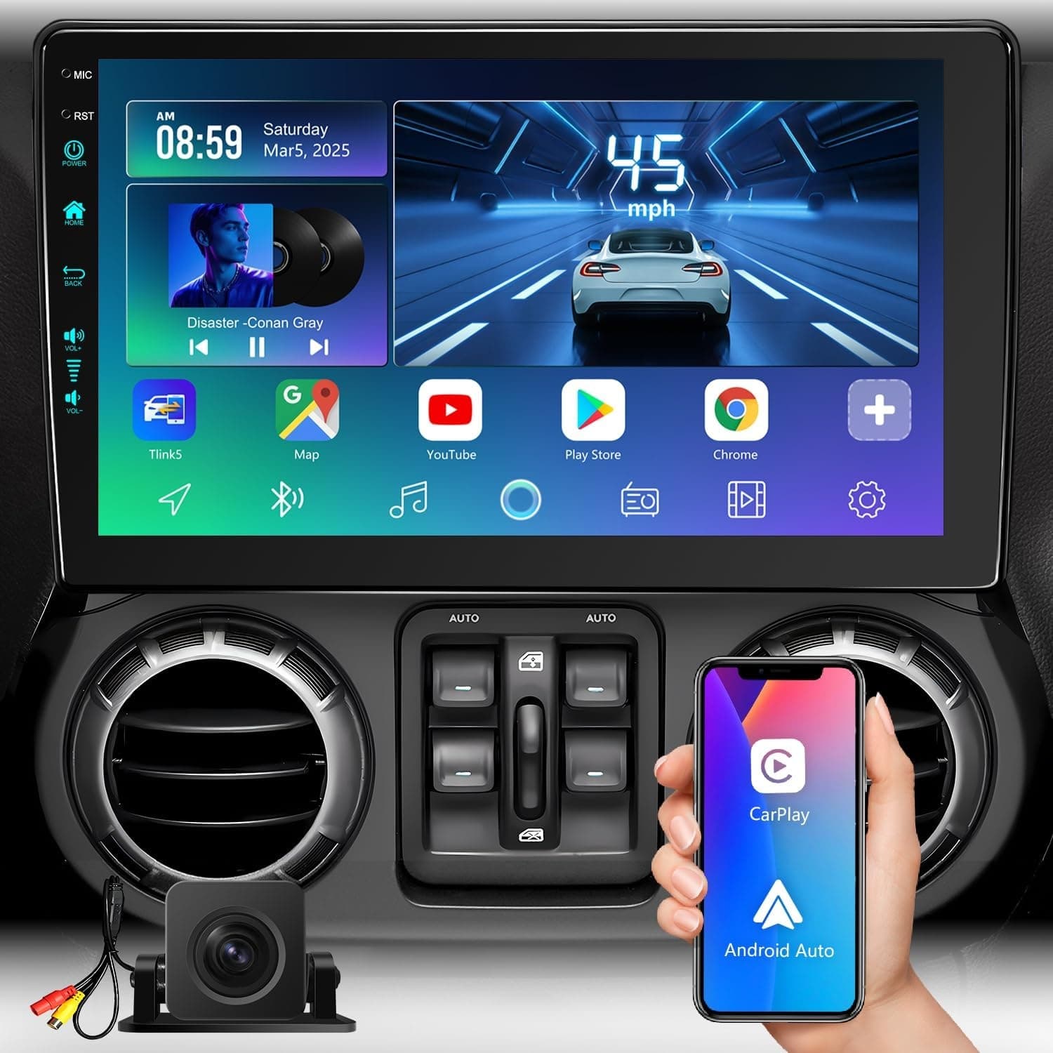 llboiti 10.2in Car Stereo Jeep Wrangler Patriot CarPlay 4GB 64GB